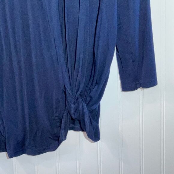 The Royal Standard Twist Front Top Women’s XLarge Blue Long Sleeve Crew Neck - Picture 4 of 11